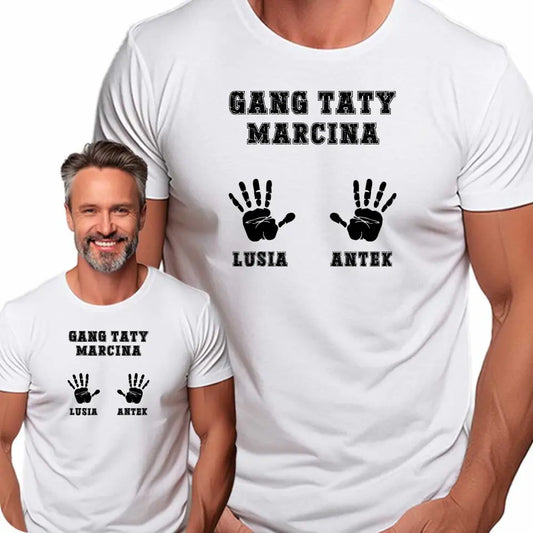 Gang Taty | Personalizowana koszulka dla taty z imionami dzieci DT09