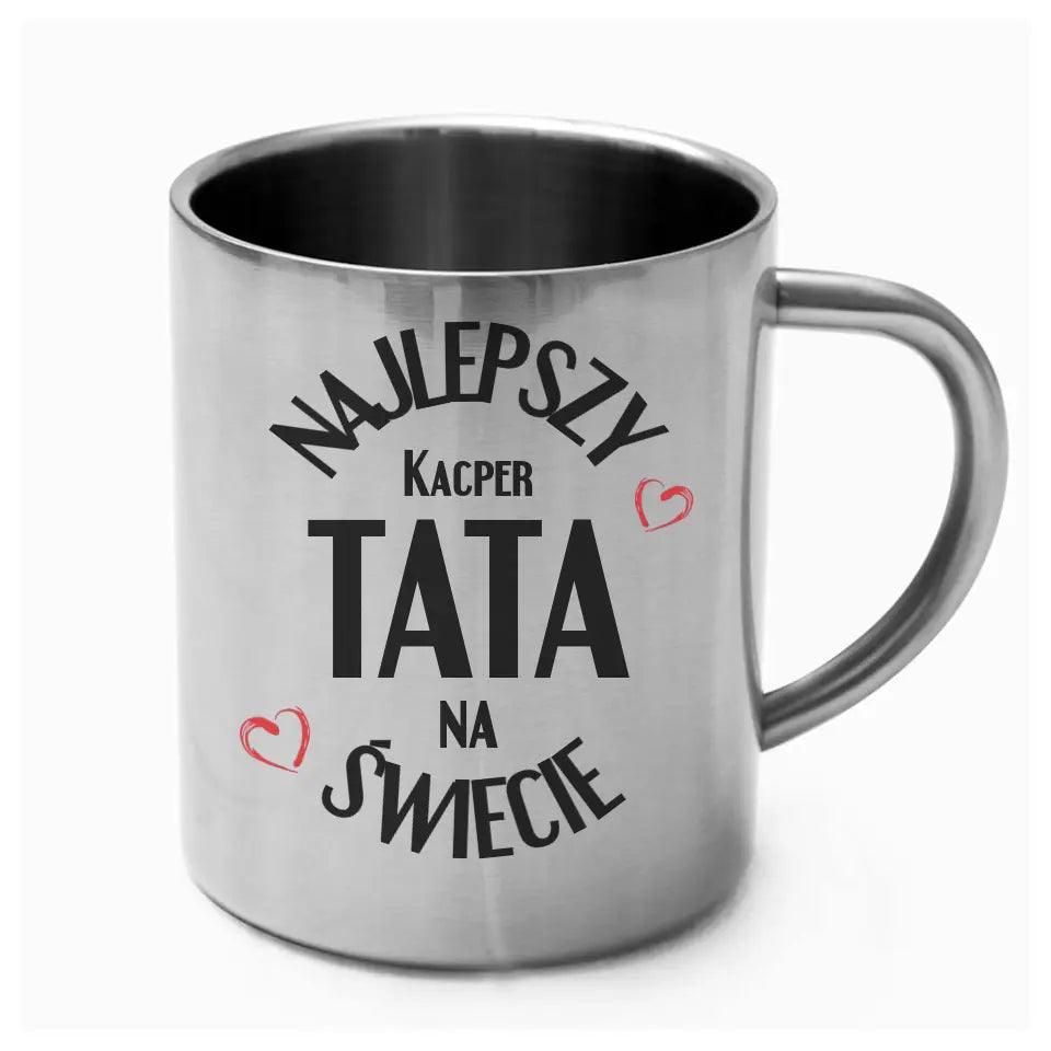 Metalowy kubek dla taty na prezent NAJLEPSZY TATA DT22 - storycups.pl