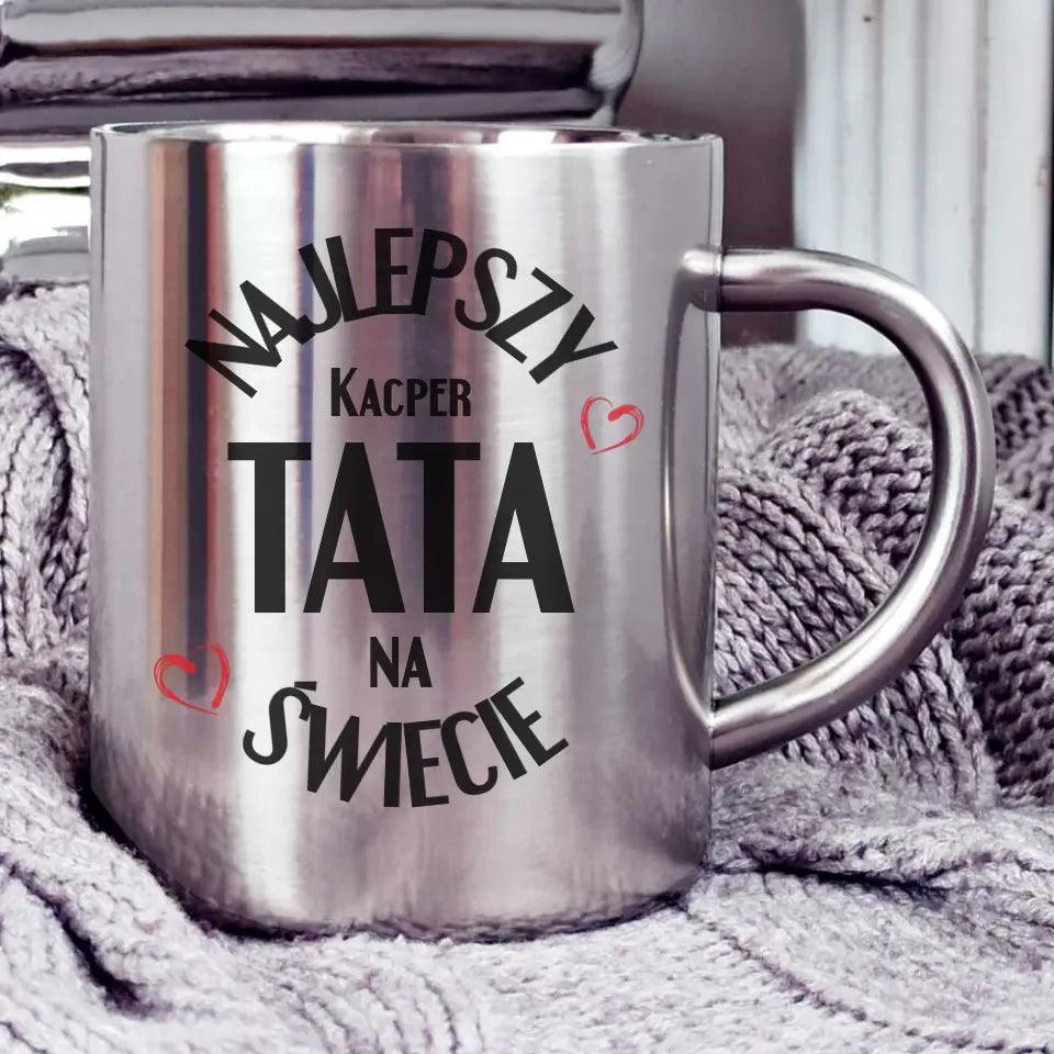 Metalowy kubek dla taty na prezent NAJLEPSZY TATA DT22 - storycups.pl