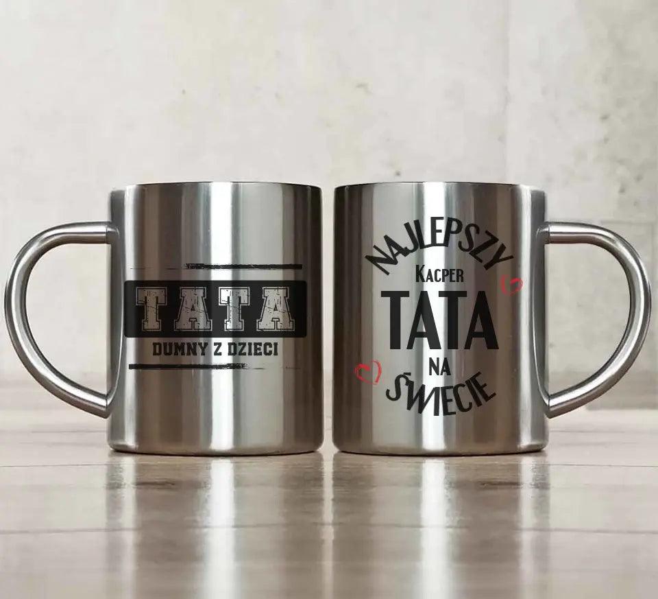 Metalowy kubek dla taty na prezent NAJLEPSZY TATA DT22 - storycups.pl