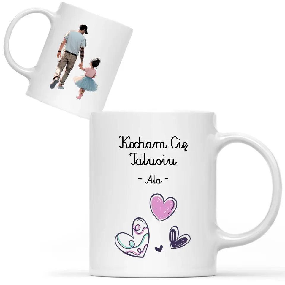 Kubek dla taty na prezent personalizacja KOCHAM CIĘ TATUSIU DT13 - storycups.pl