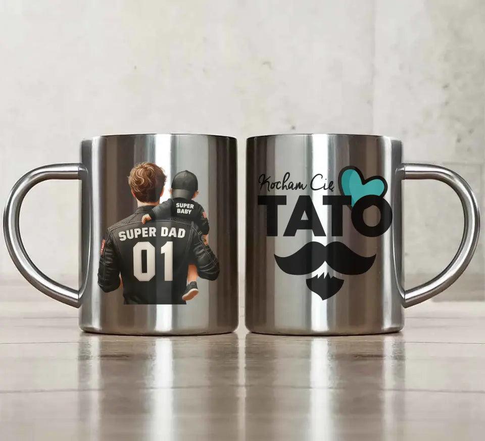 Metalowy kubek dla taty na prezent KOCHAM CIĘ TATO DT26 - storycups.pl