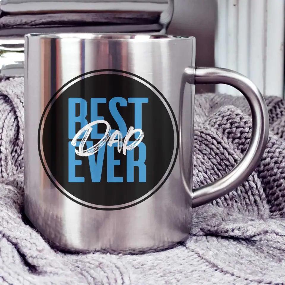 Metalowy kubek dla taty na prezent BEST DAD EVER DT27 - storycups.pl