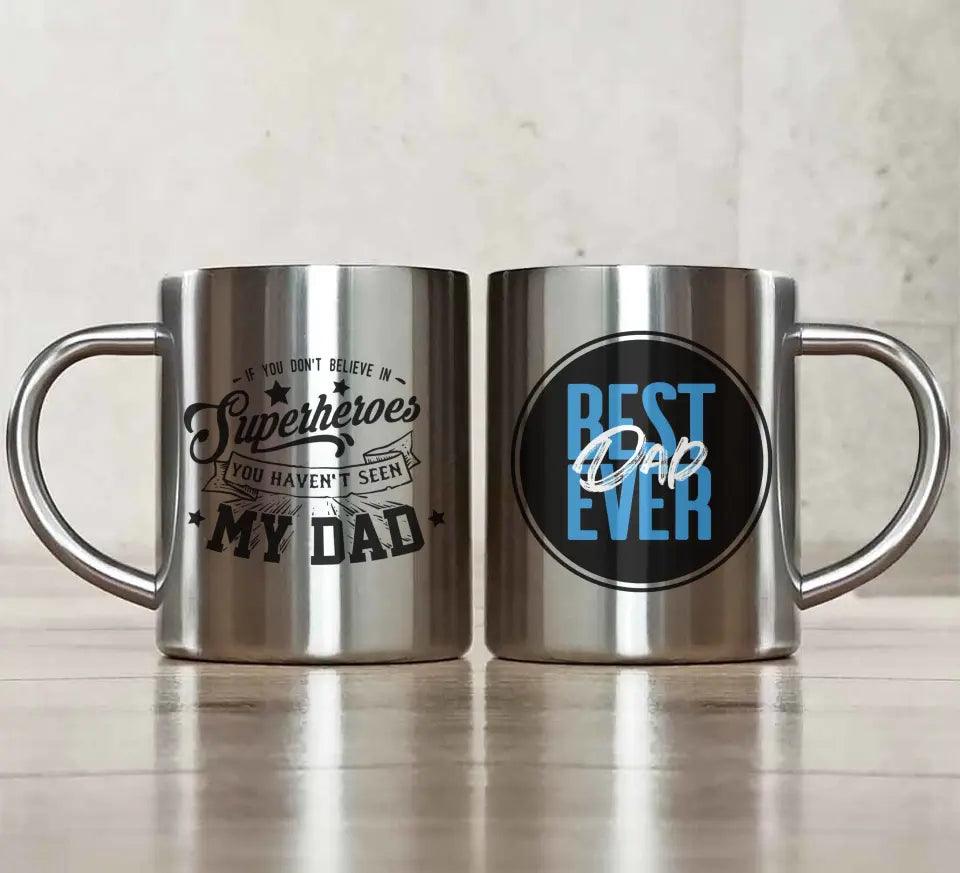 Metalowy kubek dla taty na prezent BEST DAD EVER DT27 - storycups.pl