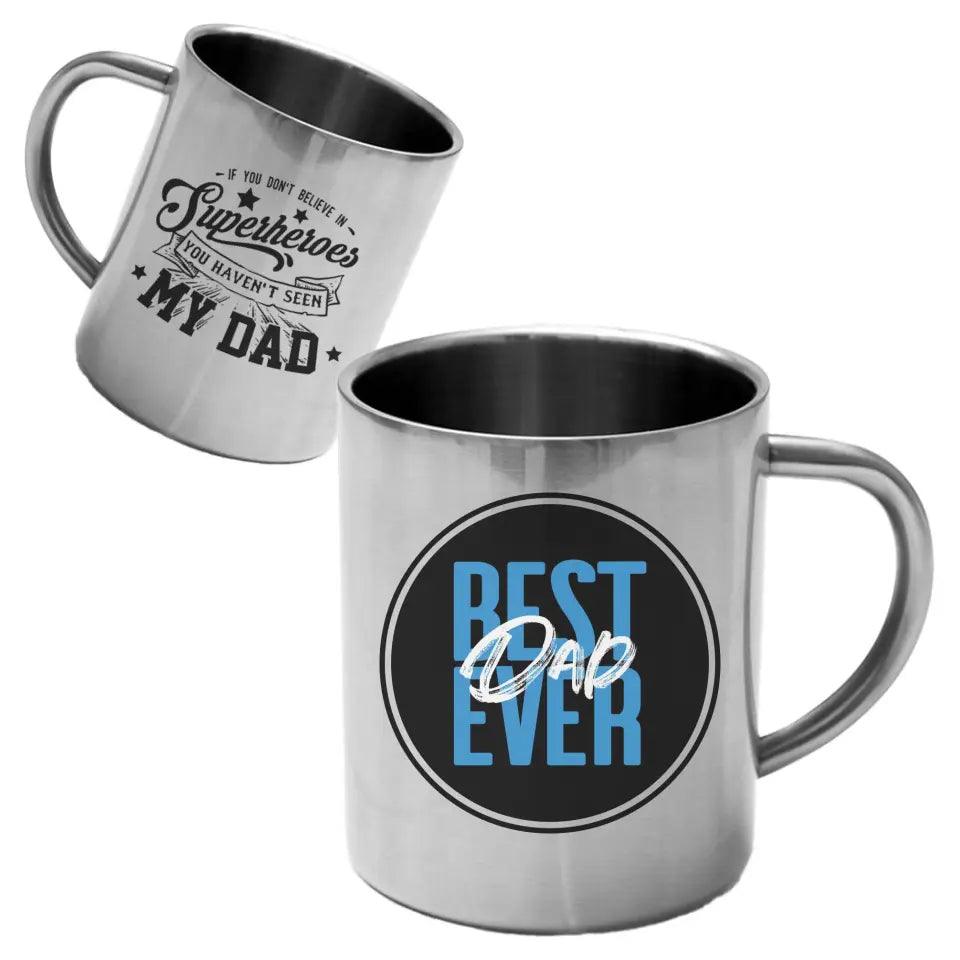 Metalowy kubek dla taty na prezent BEST DAD EVER DT27 - storycups.pl