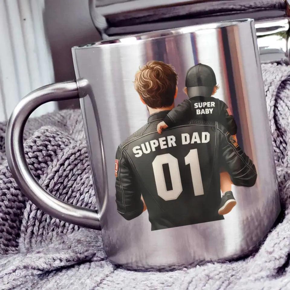 Metalowy kubek dla taty na prezent THE BEST FATHER IN THE GALAXY DT30 - storycups.pl