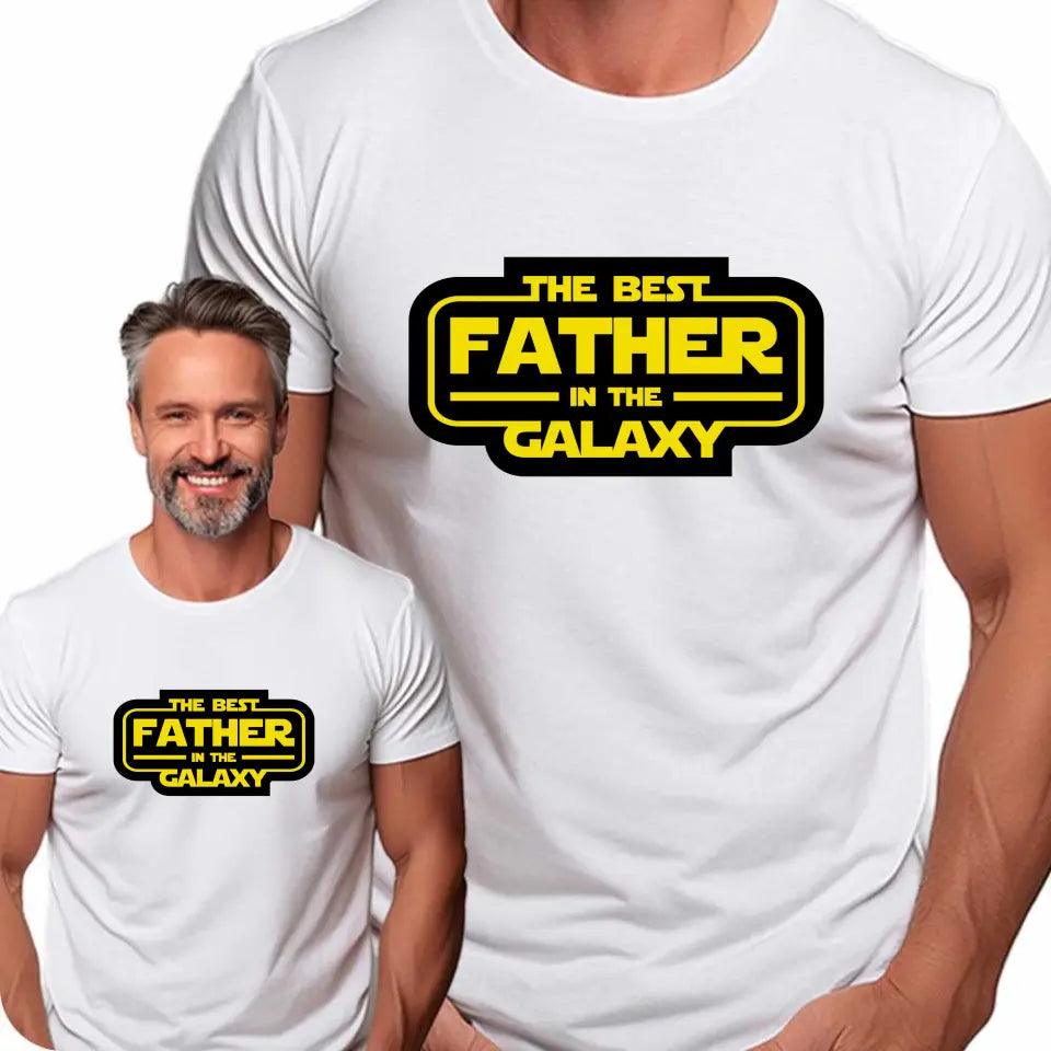 Koszulka męska dla taty na prezent THE BEST FATHER IN THE GALAXY DT30 - storycups.pl