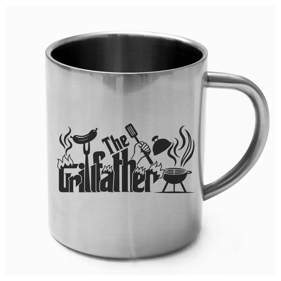 Metalowy kubek dla taty na prezent THE GRILLFATHER – storycups.pl