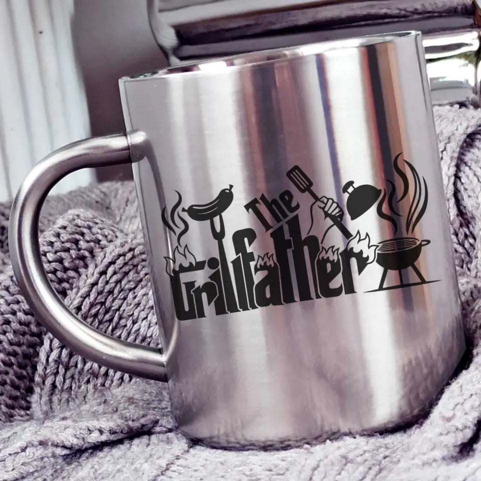 Metalowy kubek dla taty na prezent THE GRILLFATHER – storycups.pl