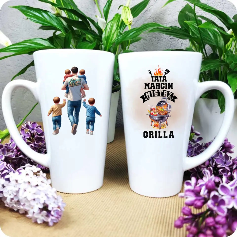 Kubek z imieniem dla taty na prezent TATA MISTRZ GRILLA – Prezent dla taty – storycups.pl