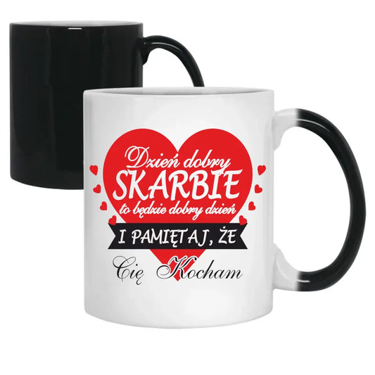 Kubek magiczny dla par DZIEŃ DOBRY SKARBIE W02