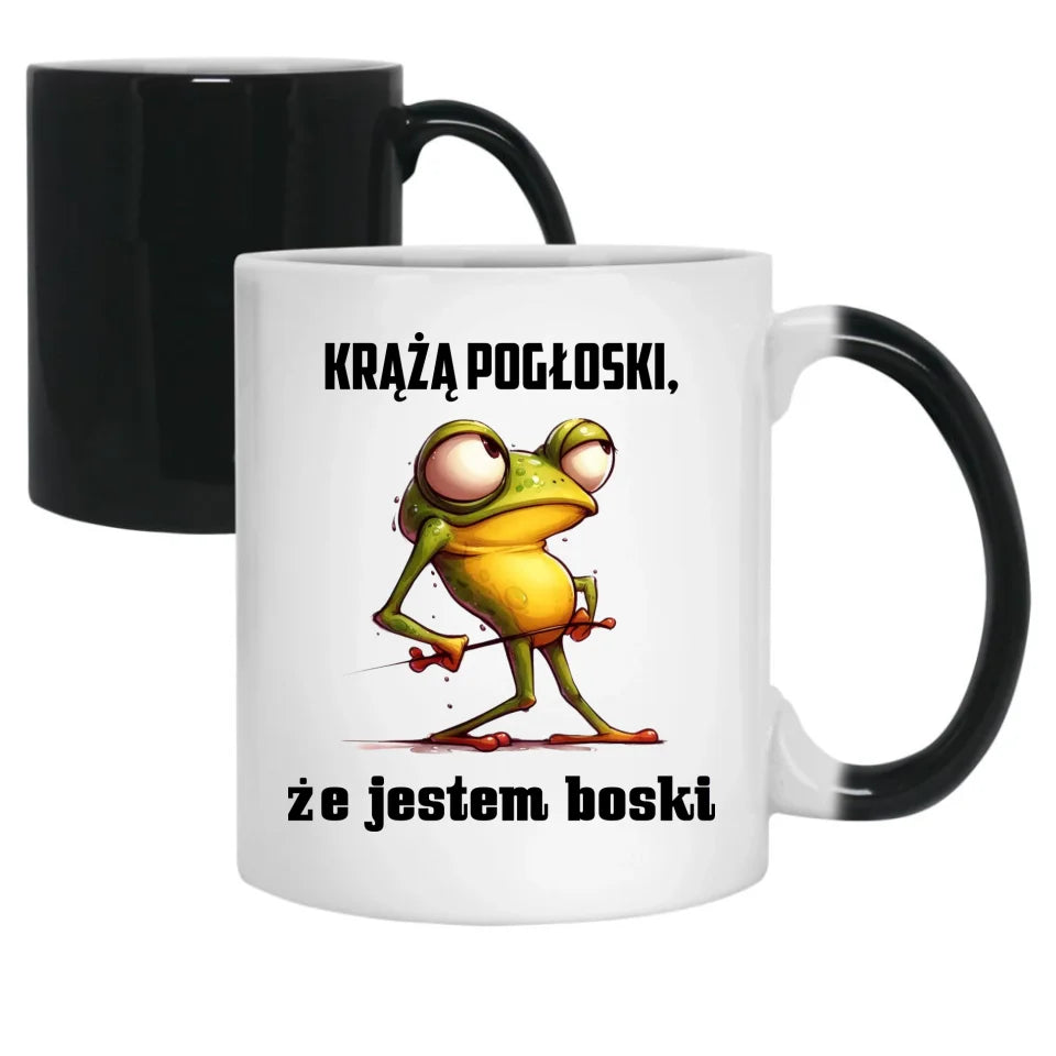 Kubek magiczny dla chłopaka na prezent - Żaba krążą pogłoski, że jestem boski DCH15