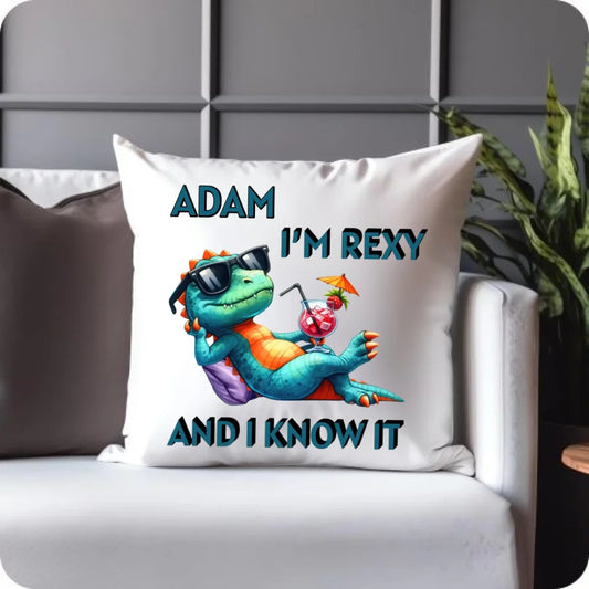 Śmieszna poduszka dla faceta - I'm Rexy and I know it DCH28