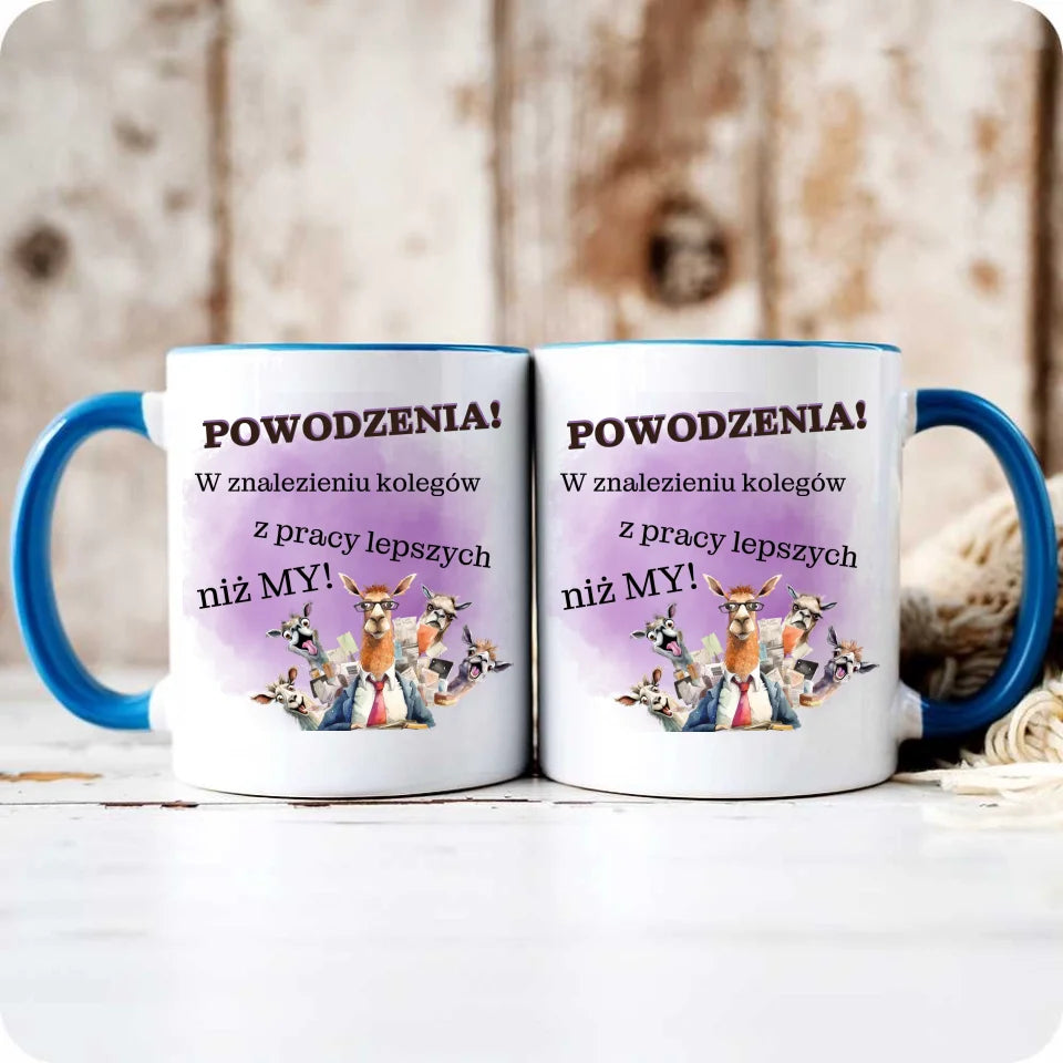 Niebieski kubek z nadrukiem na prezent - StoryCups.pl