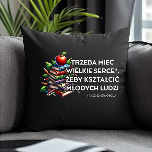 Czarna poduszka dekoracyjna storycups 1