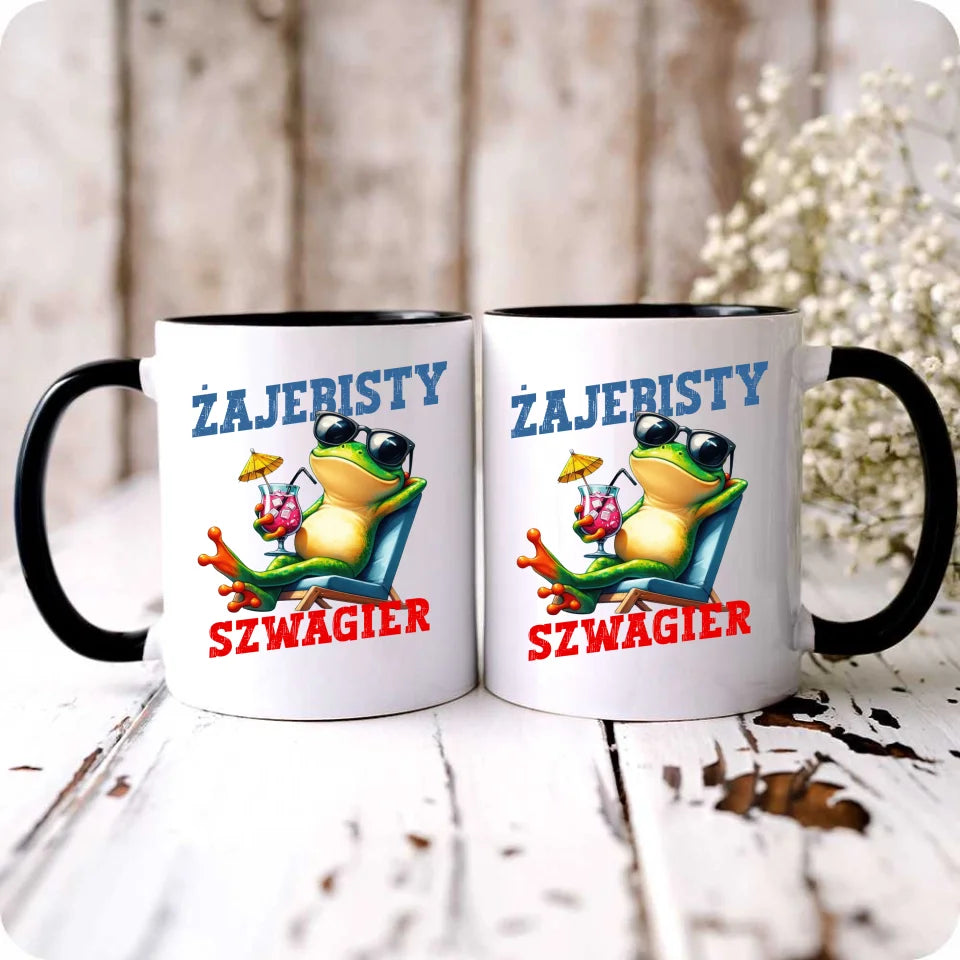 Czarny kubek z nadrukiem na prezent - StoryCups.pl