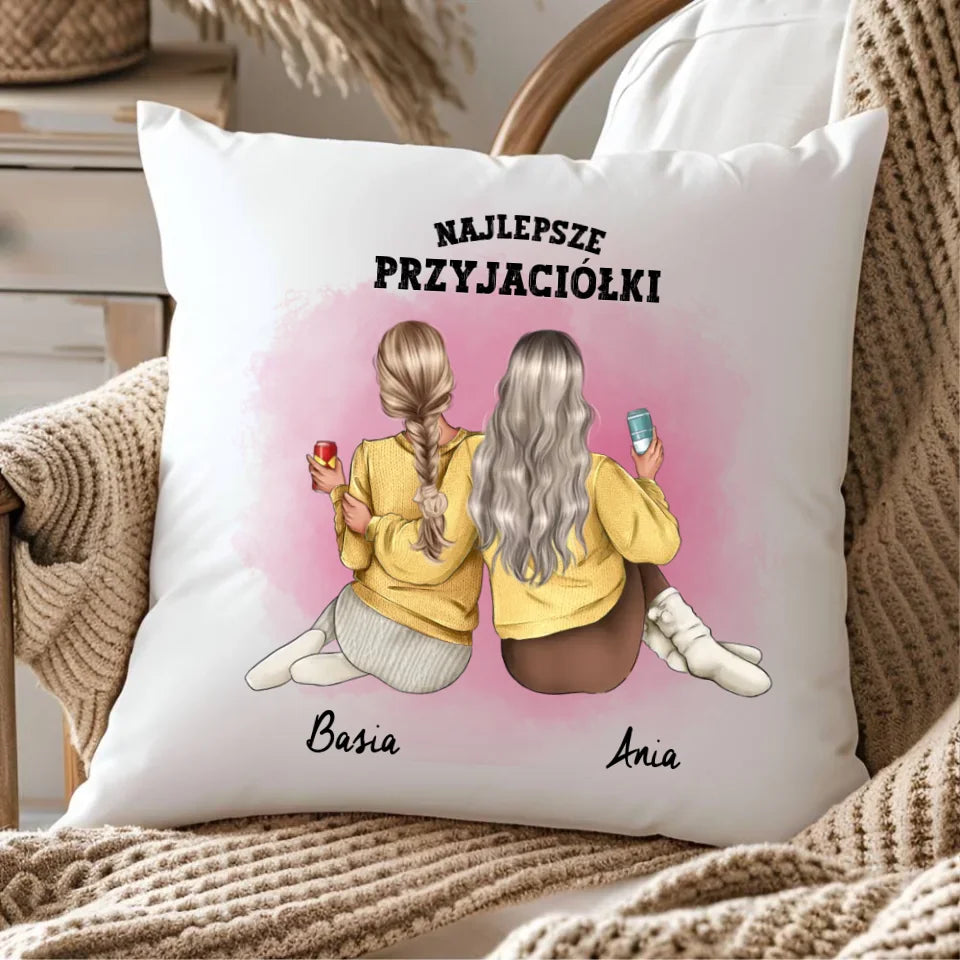 Prezent dla przyjaciółki - personalizowana poduszka przyjaciółek