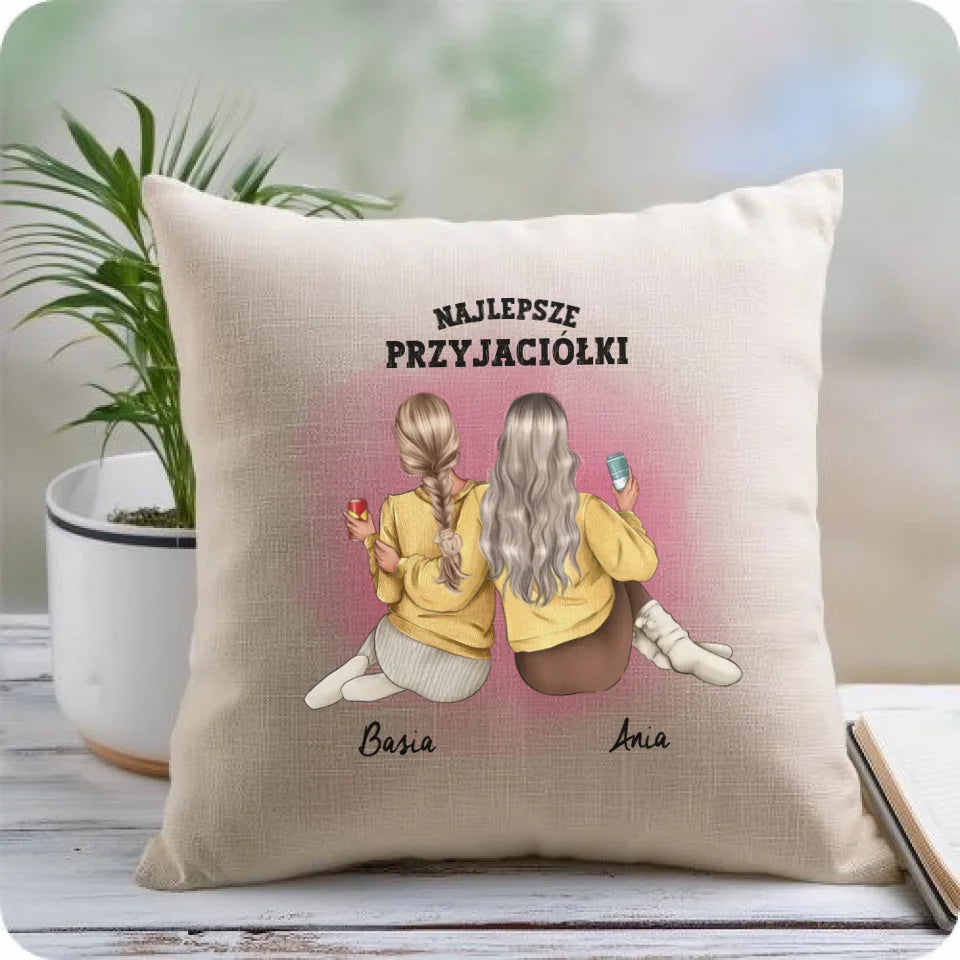 Prezent dla przyjaciółki - personalizowana poduszka przyjaciółek