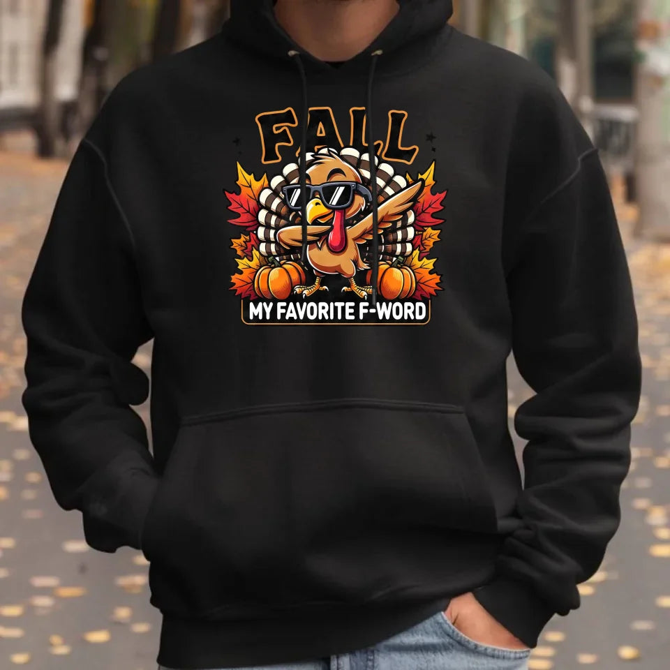 FALL my favorite F-word | Bluza męska z kapturem jesienna