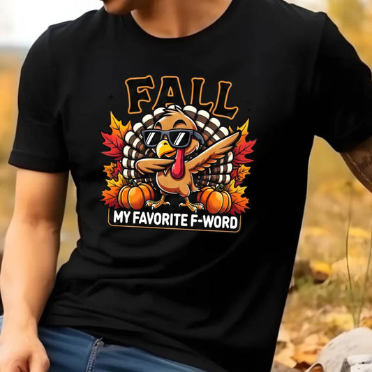 FALL my favorite F-word | Koszulka męska jesienna