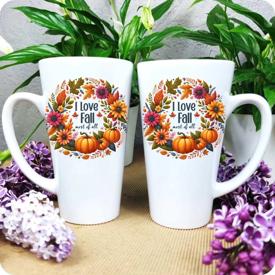 I Love Fall most of all jesieniara | Duży kubek jesienny czarny 450ml