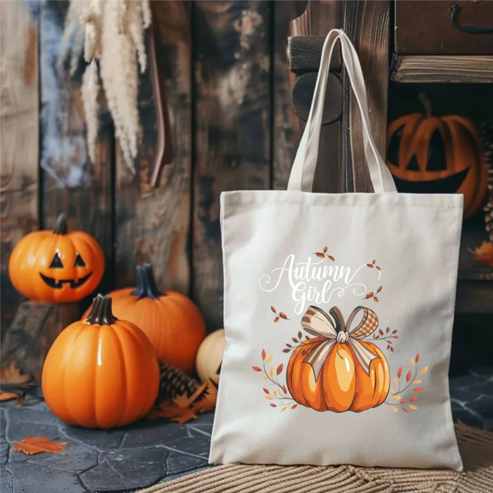 Autumn Girl | Naturalna torba tote bag dla jesieniary jesienna