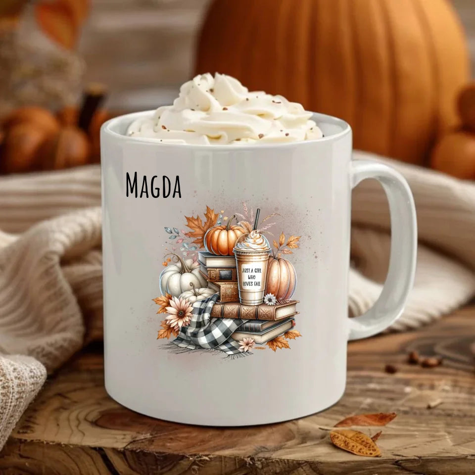 Just a girl who loves fall | Personalizowany kubek dla jesieniary