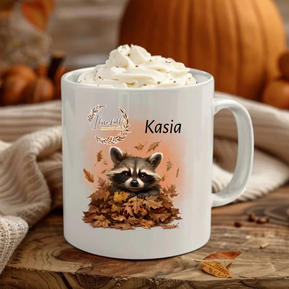 I love fall | Personalizowany kubek jesienny z szopem