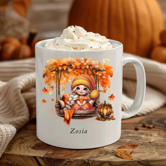 Cute autumn girl | Personalizowany kubek jesienny dla dziewczynki