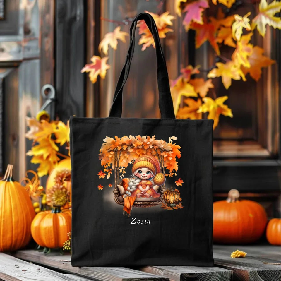 Cute autumn girl | Personalizowana torba tote bag jesienna dla dziewczynki