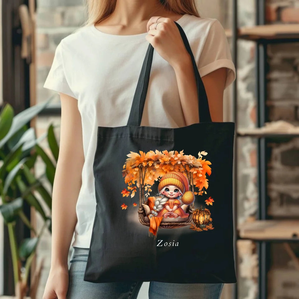 Cute autumn girl | Personalizowana torba tote bag jesienna dla dziewczynki