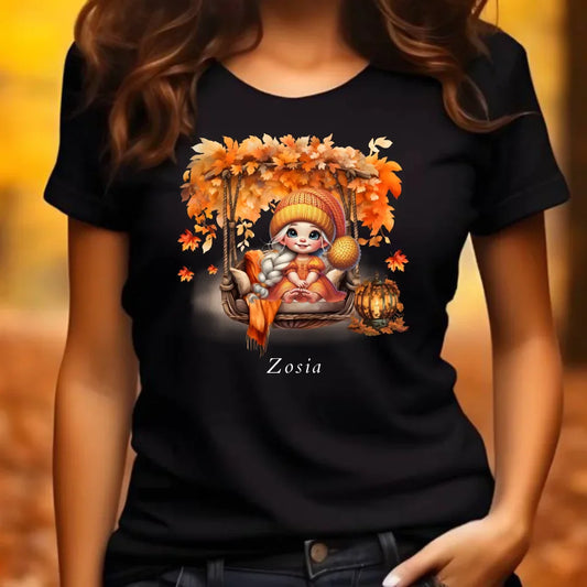 Cute autumn girl | Personalizowana damska koszulka dla jesieniary