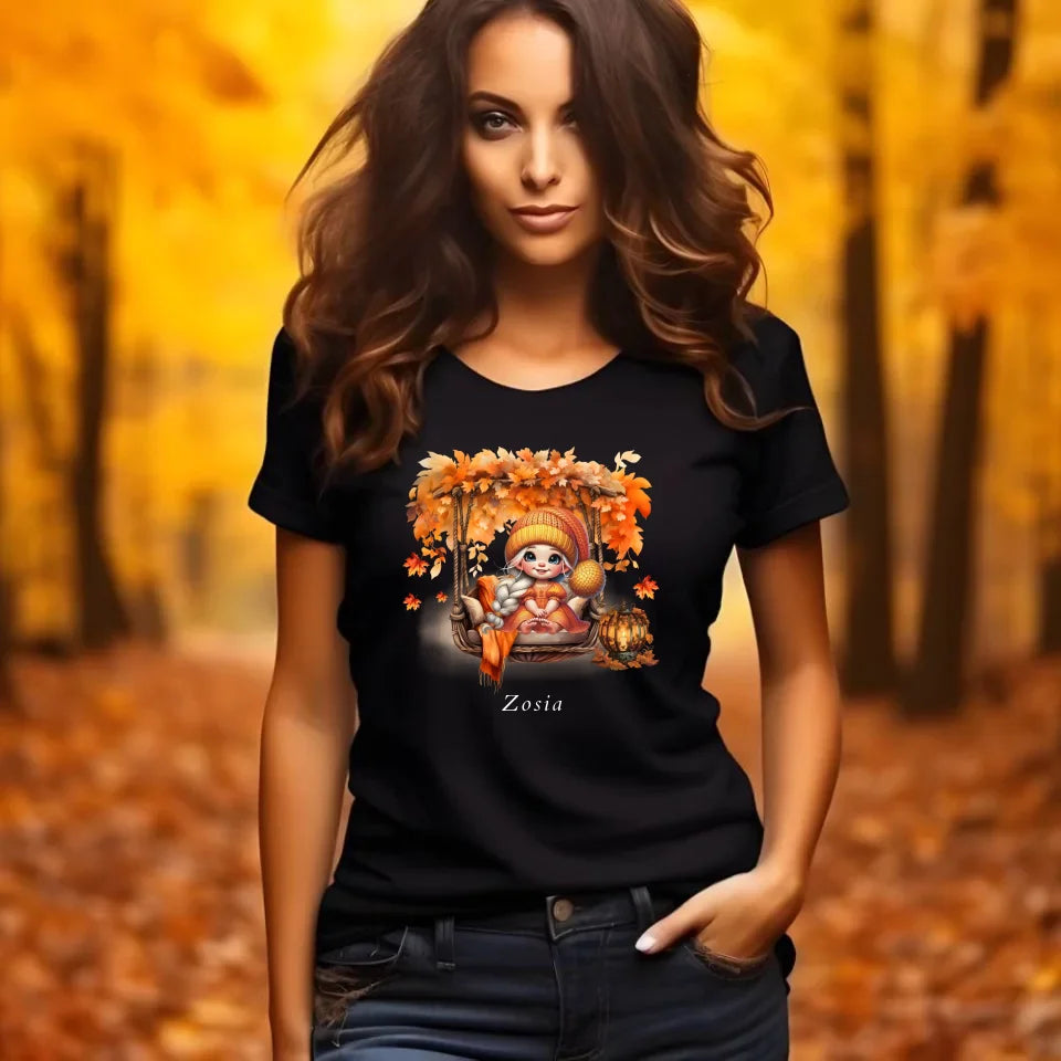 Cute autumn girl | Personalizowana damska koszulka dla jesieniary