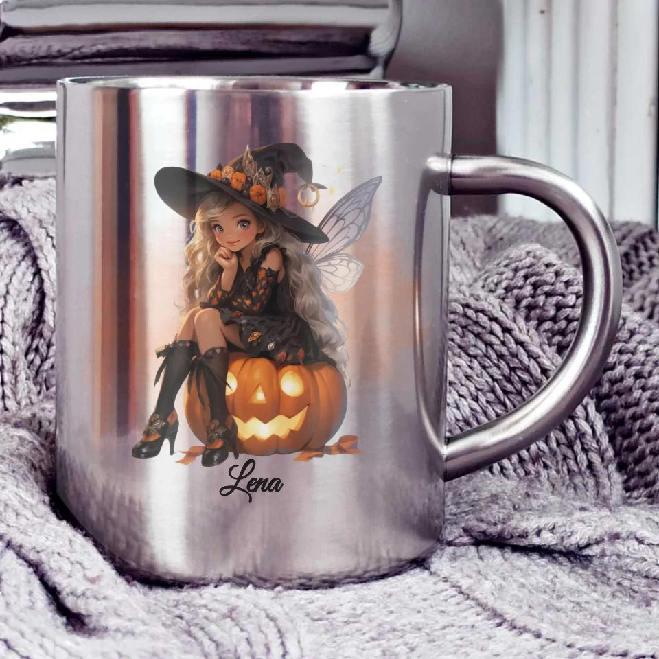 Wróżka | Personalizowany kubek metalowy na Halloween