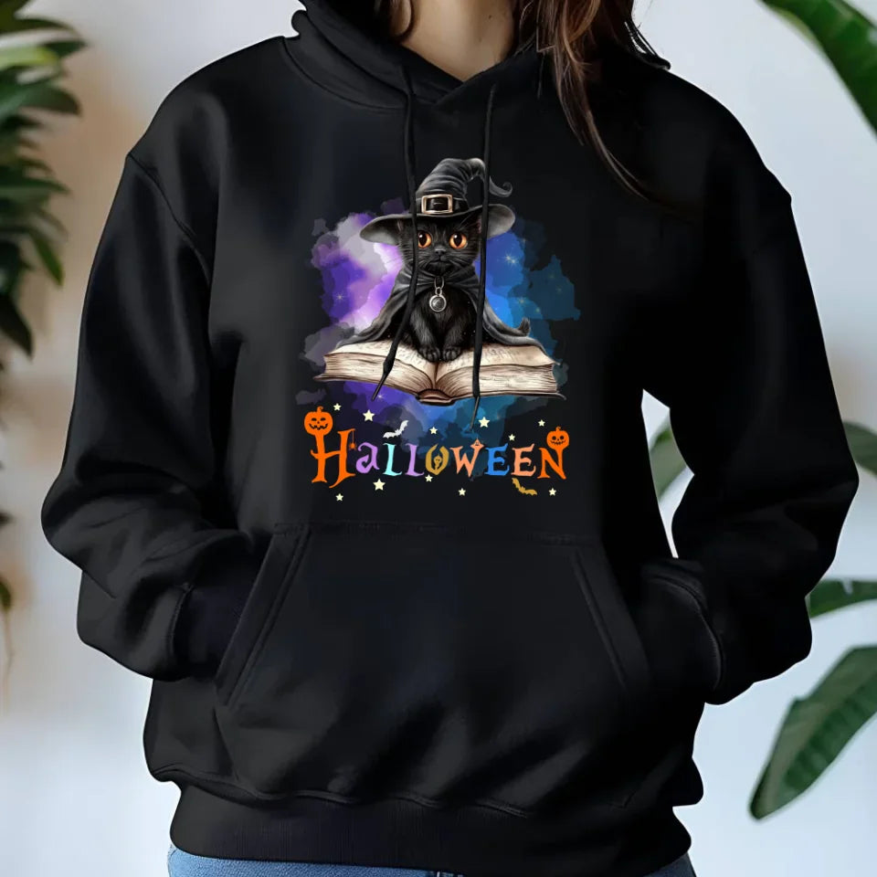 Kot Czarodziej | Bluza damska z kapturem na Halloween