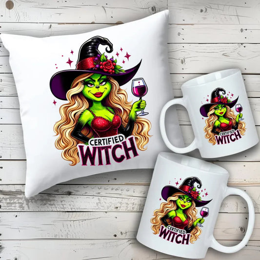 Certified Witch | Śmieszna zestaw poduszka i kubek