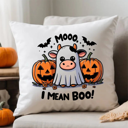 Mooo I mean Boo! | Poduszka na Halloween