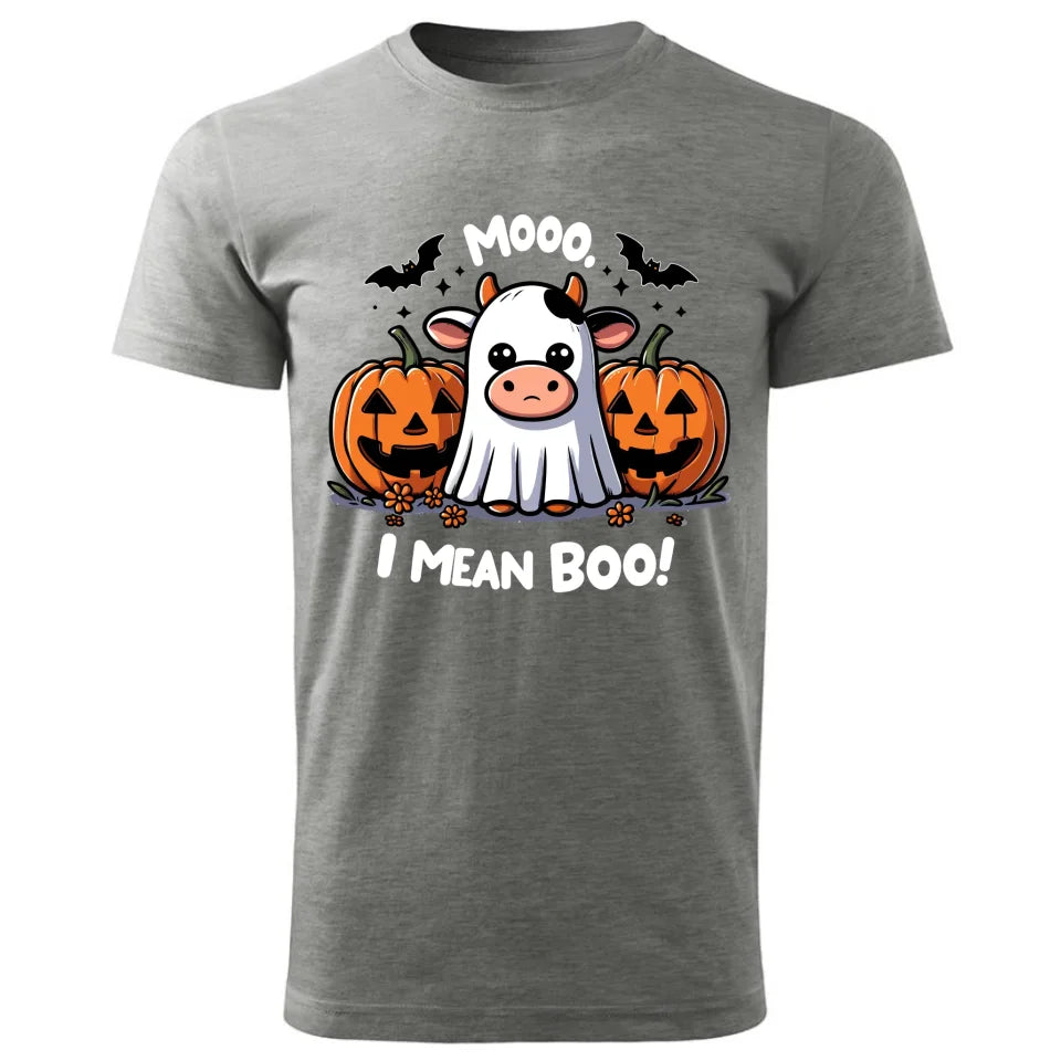 Mooo I mean Boo! | Koszulka męska na Halloween szara