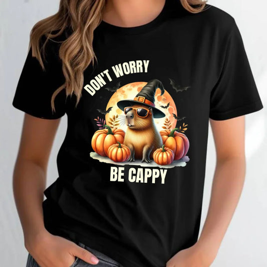 Don't worry be cappy Kapibara Halloween | Koszulka damska