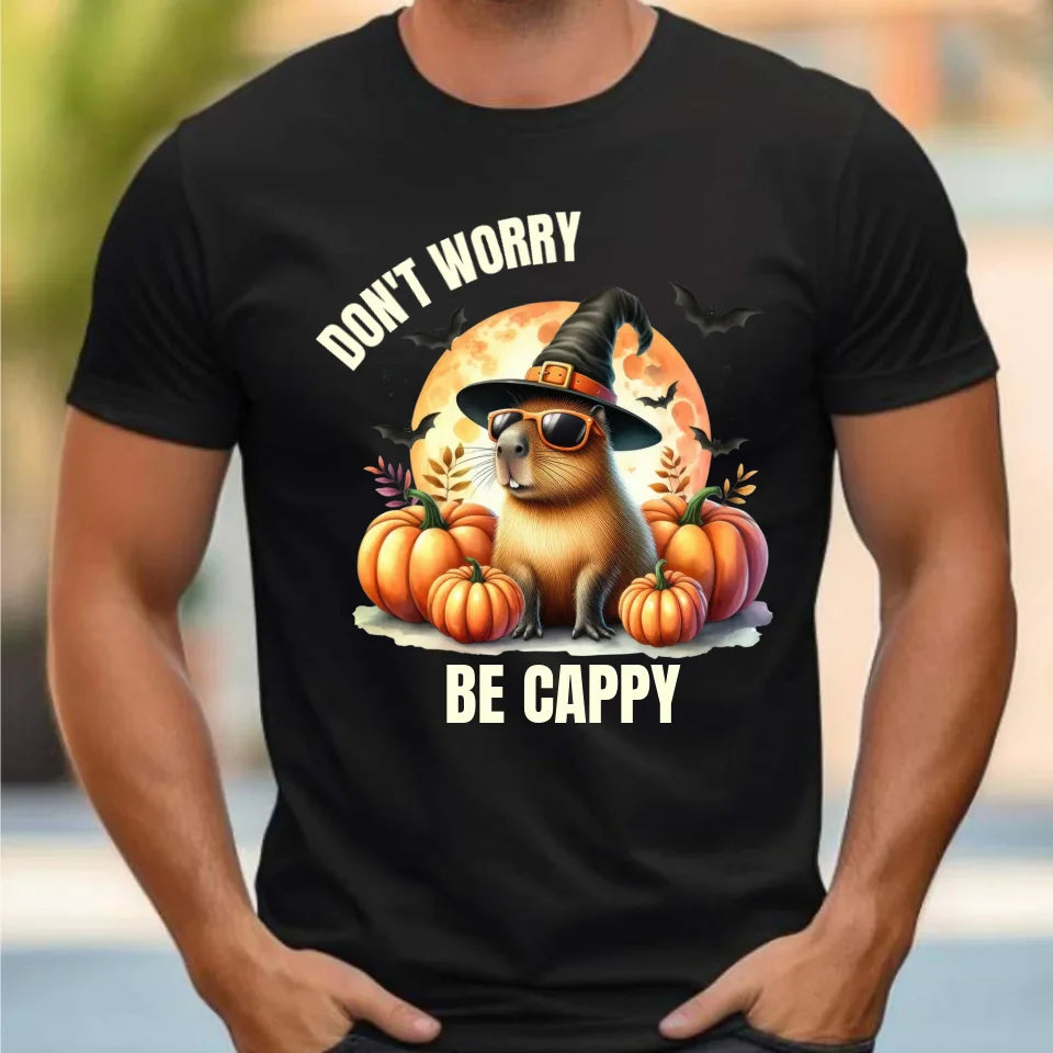 Don't worry be cappy Kapibara Halloween | Śmieszna koszulka męska