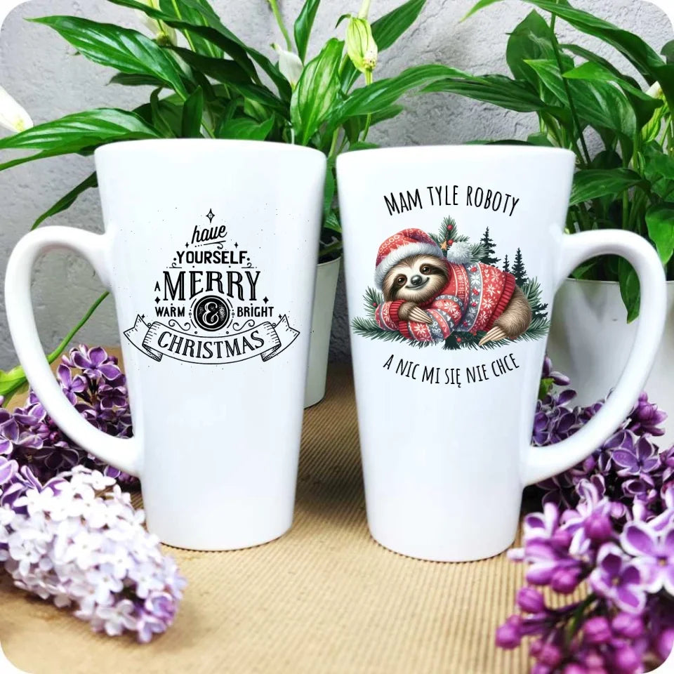 Mam tyle roboty, a nic mi się nie chce | Świąteczny kubek z leniwcem BN18 - StoryCups.pl