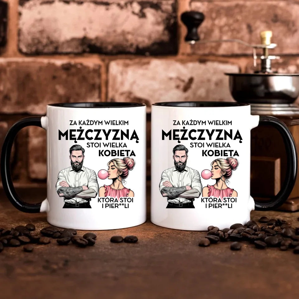 Personalizowany czarny kubek dla chłopaka prezent na Dzień Chłopaka Święta Urodziny