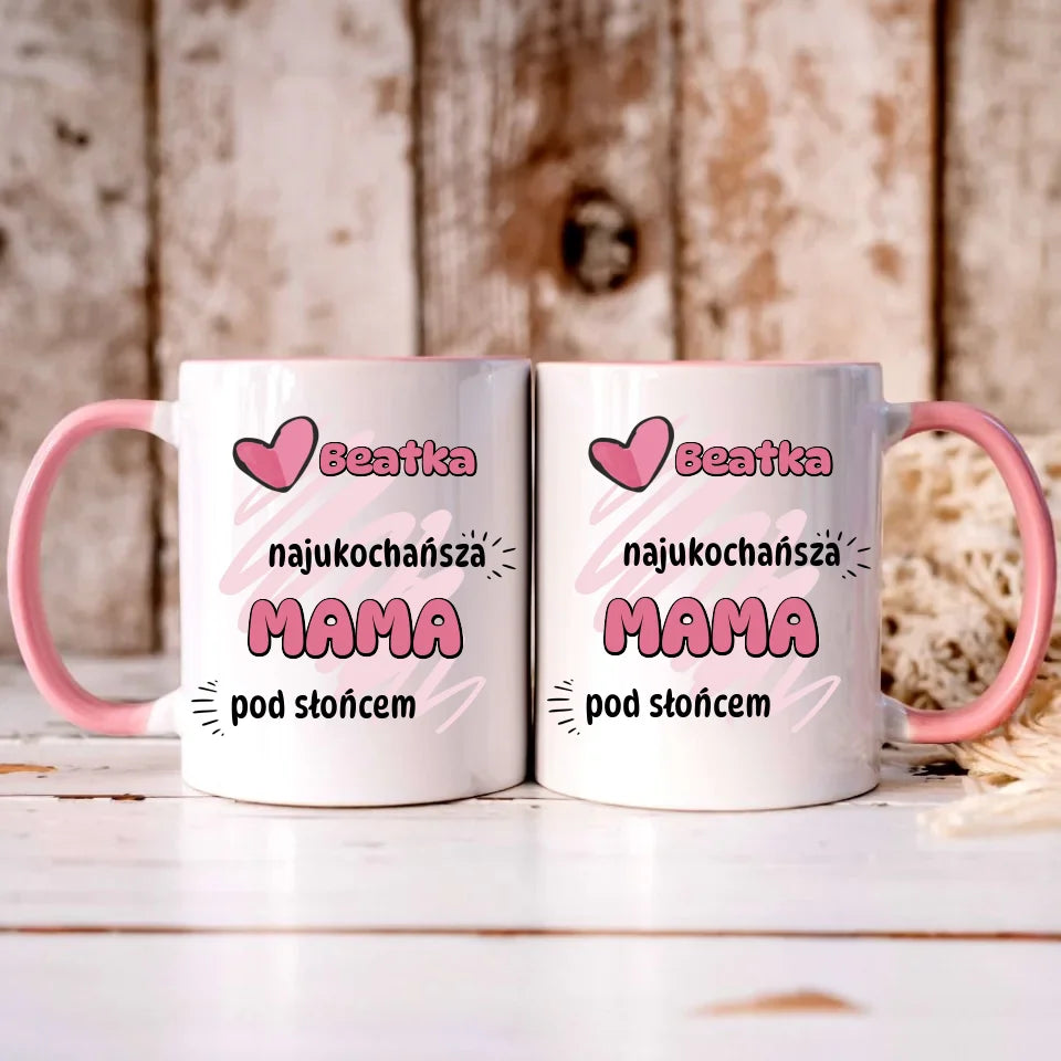 Personalizowany różowy kubek dla mamy prezent na Dzień Mamy Święta Urodziny