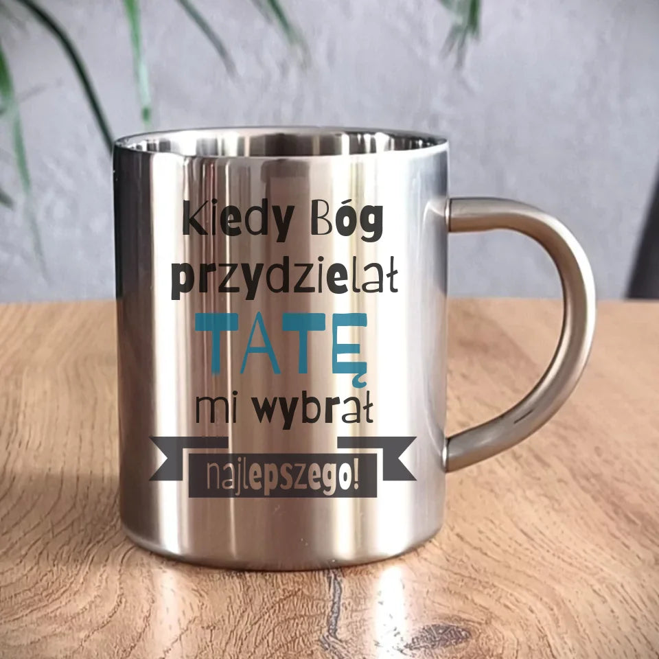 Metalowy kubek dla taty, prezent na Dzień Ojca, prezent dla taty