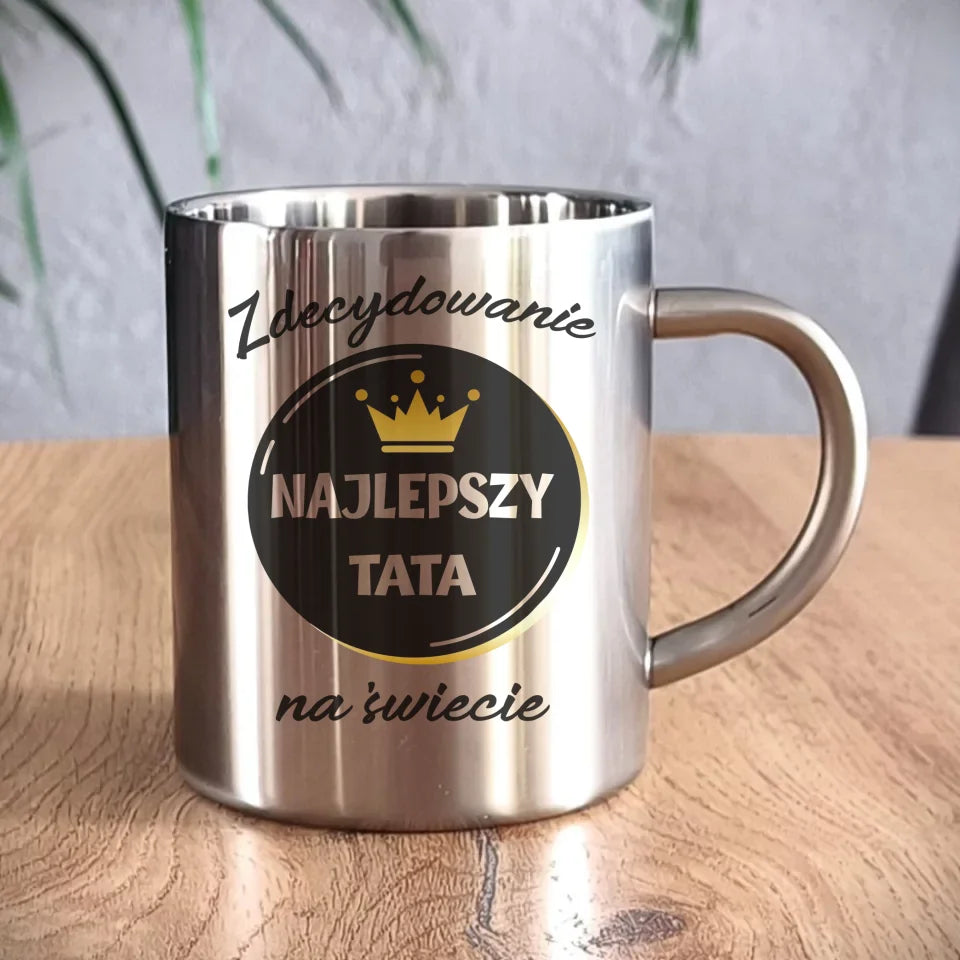 Metalowy kubek dla taty, prezent na Dzień Ojca, prezent dla taty