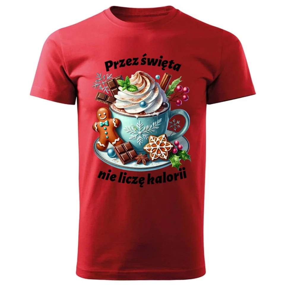 Przez święta nie liczę kalorii | Świąteczna koszulka męska BN31 - StoryCups.pl