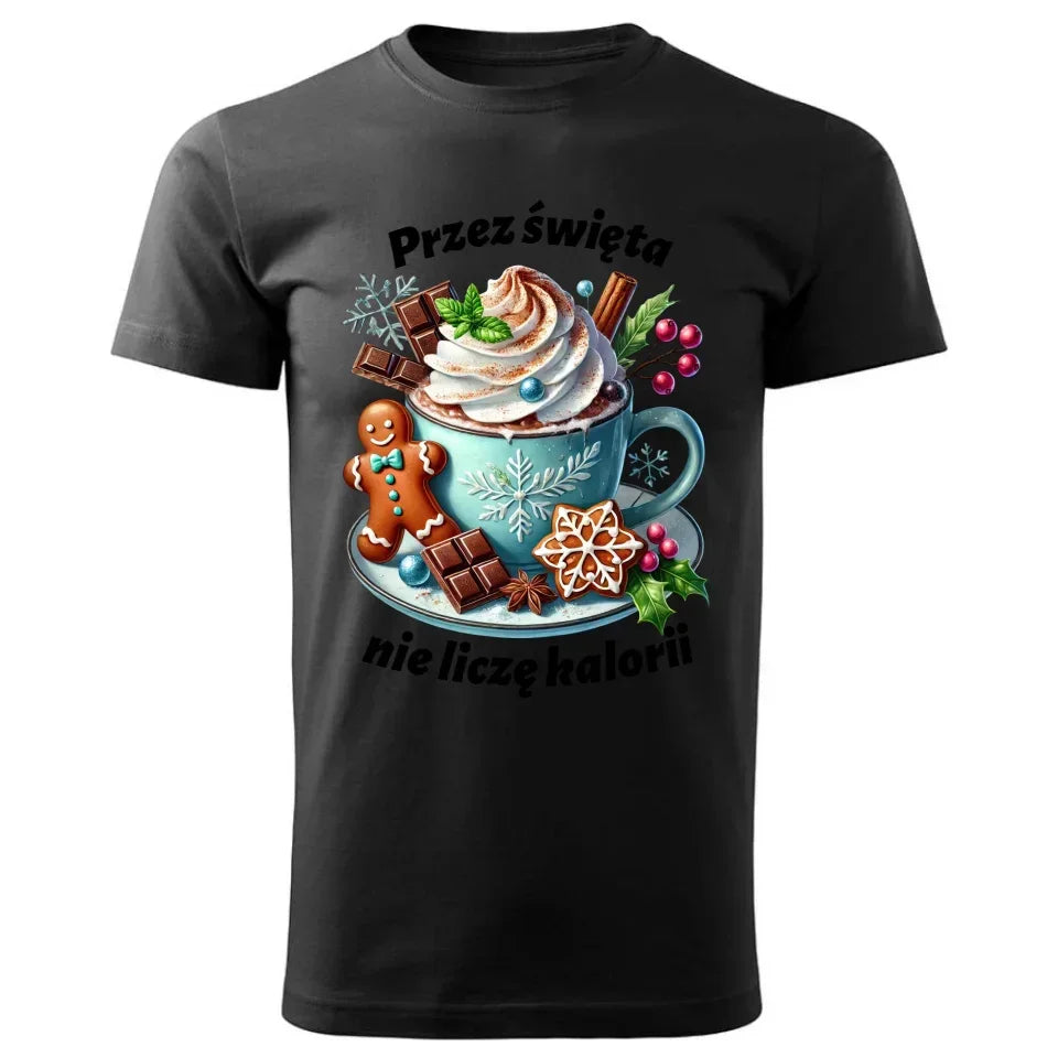 Przez święta nie liczę kalorii | Świąteczna koszulka męska BN31 - StoryCups.pl