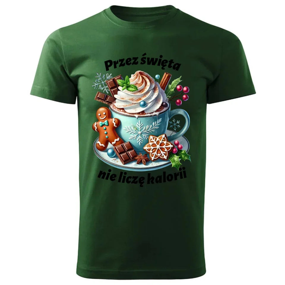 Przez święta nie liczę kalorii | Świąteczna koszulka męska BN31 - StoryCups.pl
