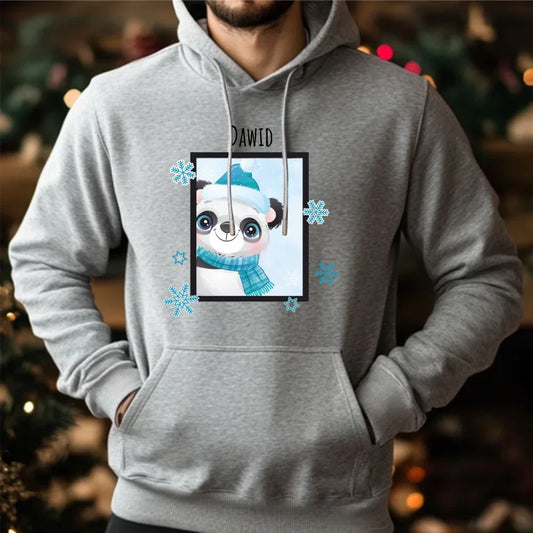 Świąteczna bluza męska z kapturem na prezent hoodie personalizacja