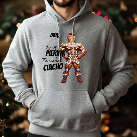 Świąteczna bluza męska z kapturem na prezent hoodie personalizacja